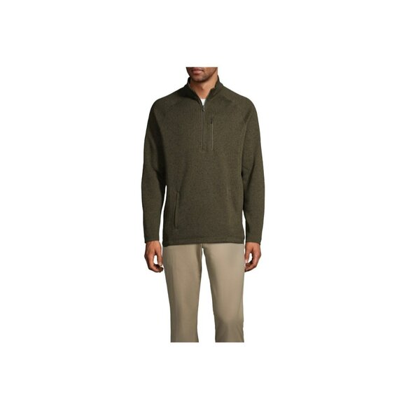 George Men’s Army Green Half-Zip Pullover Fleece Sweater – Casual Comfort Size S - Picture 3 of 5